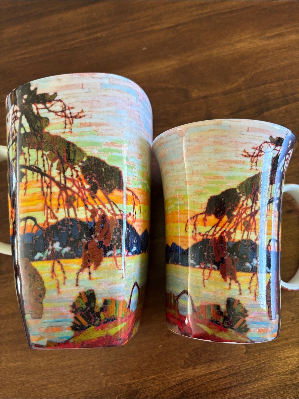 TWO McIntosh Tom Thomson fine bone china coffee mugs